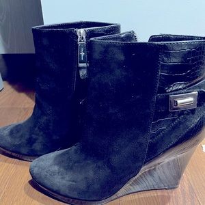 Cole Haan Suede Nike Air Ankle Wedges